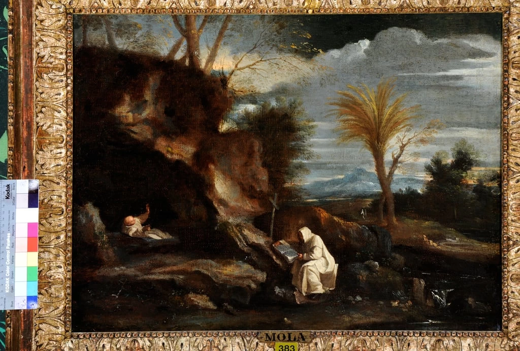 Paesaggio con due certosini